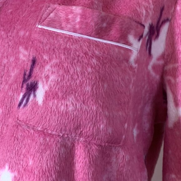 PINK Reindeer SOFT FLEECE pyjamas Size MEDIUM - Picture 4 of 5